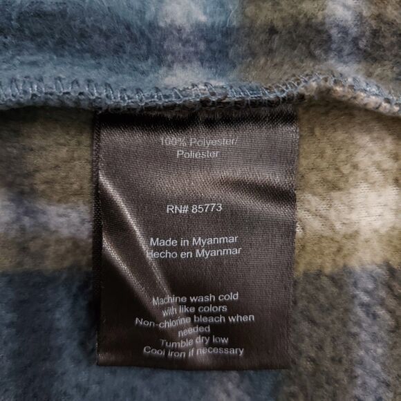 O'Neill Hooded Fleece Sweatshirt Womens Large Green Plaid 1/2 Zip Warm Outdoor - Picture 8 of 12